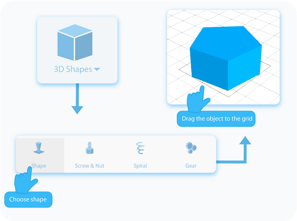 Selecting Shape from the toolbar and adding it to the workspace